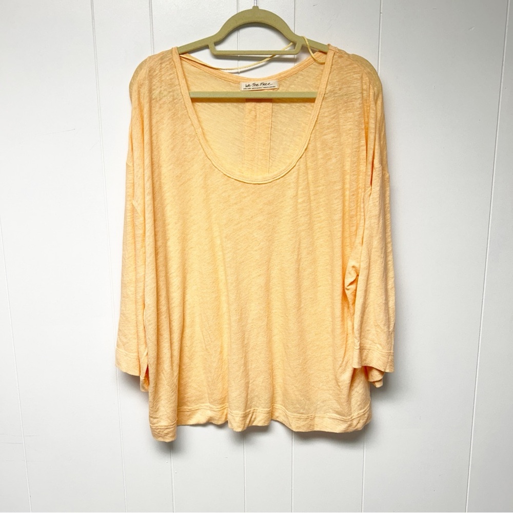 We The Free Orange Long Sleeve Relaxed Tunic Top Extra Large